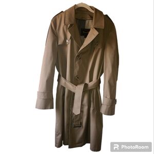 Vintage Botany 500* Lined* Belted* Trench Coat*Dark Khaki * Sz 36 Reg